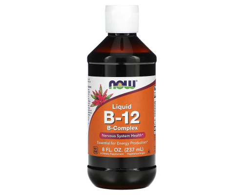 Вітамін В12, Liquid B-12, Now Foods, B-комплекс, рідкий, 237 мл