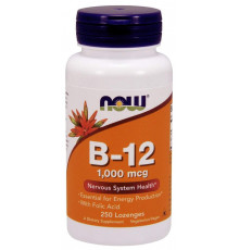 Вітамін В-12 і фолієва кислота, Vitamin B-12/Folic Acid, Now Foods 1000 мкг, 250 льодяників