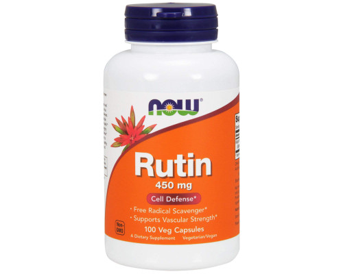 Рутин, Rutin, Now Foods, 450 мг, 100 вегетаріанських капсул