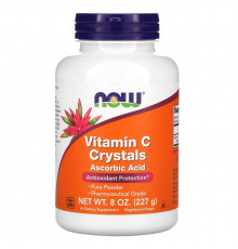 Вітамін С, Vitamin C, Now Foods, кристали, 227 г