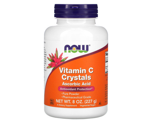 Вітамін С, Vitamin C, Now Foods, кристали, 227 г