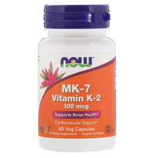 Вітамін К2, МК-7 Vitamin K-2, Now Foods, 100 мкг, 60 капсул