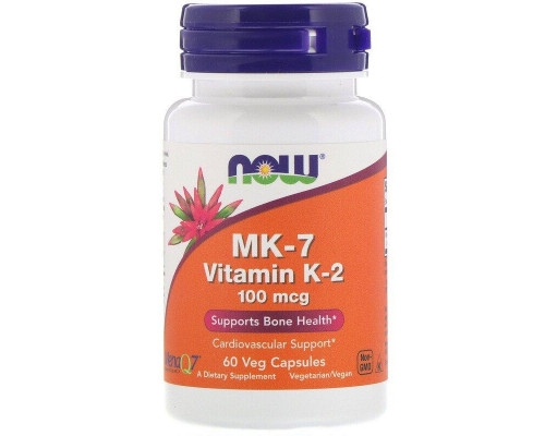 Вітамін К2, МК-7 Vitamin K-2, Now Foods, 100 мкг, 60 капсул