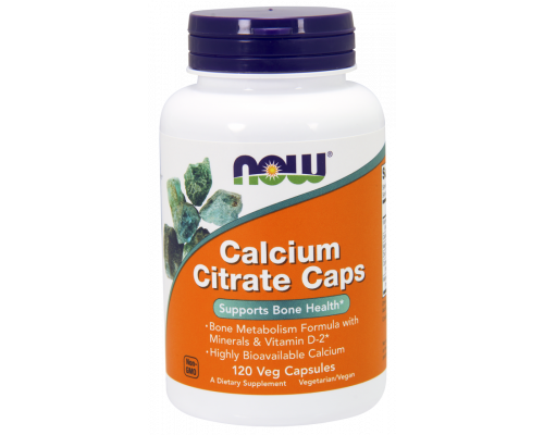 Цитрат кальцію з мінералами, Calcium Citrate, Now Foods, 120 вегетаріанських капсул