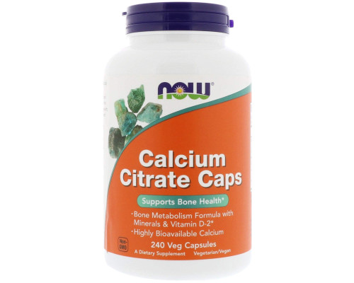 Цитрат кальцію з мінералами (Calcium Citrate), Now Foods, 240 вегетаріанських капсул