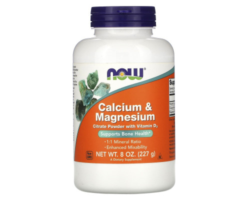 Кальцій та магній, Calcium & Magnesium, Now Foods, 227 г