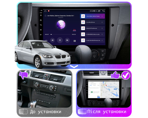 Штатная магнитола Lesko для BMW 3 серии V (E90/E91/E92/E93) 2005-2010 экран 9" 4/64Gb CarPlay 4G Wi-Fi GPS Prime