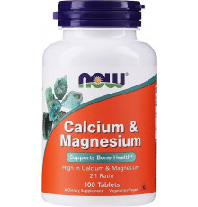 Кальцій та магній, Calcium & Magnesium, Now Foods, 100 таблеток