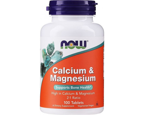 Кальцій та магній, Calcium & Magnesium, Now Foods, 100 таблеток
