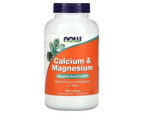 Кальцій і магній, Calcium & Magnesium, Now Foods, 250 таблеток