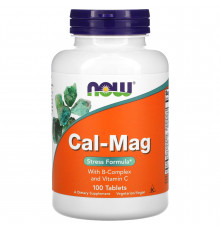 Кальцій та магній, Cal-Mag, Now Foods, стрес формула, 100 таблеток