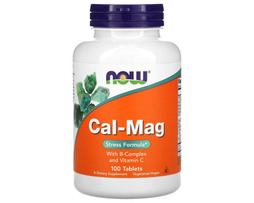 Кальцій та магній, Cal-Mag, Now Foods, стрес формула, 100 таблеток
