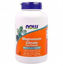 Магнію цитрат, Magnesium Citrate, NOW Foods, 100% чистий порошок, 227 г