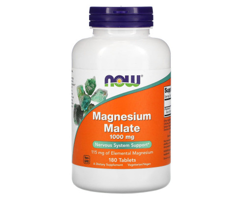 Магнію малат, Magnesium Malate, Now Foods, 1000 мг, 180 таблеток