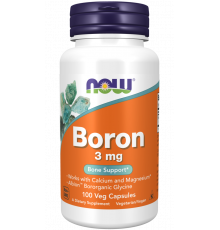 Бор, Boron, Now Foods, 3 мг, 100 вегетаріанських капсул