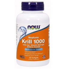 Масло криля Neptune, Krill, Now Foods, подвійна сила, 1000 мг, 60 капсул