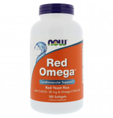 Червоний рис, омега і коензим Q10, Red Omega, Now Foods, 30 мг, 180 капсул