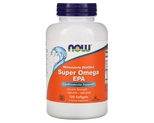Супер Омега-3, Super Omega EPA, Now Foods, 360 ЕПК/240 ДГК, 120 гелевих капсул