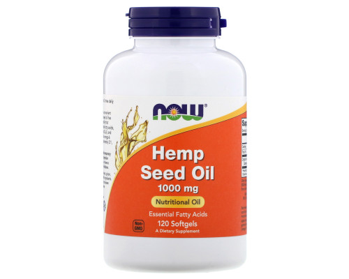 Олія насіння конопель, Hemp Seed Oil, NOW Foods, 1000 мг, 120 гелевих капсул