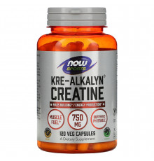 Креатин, Kre-Alkalyn Creatine, Now Foods, Sports, 750 мг, 120 вегетаріанських капсул