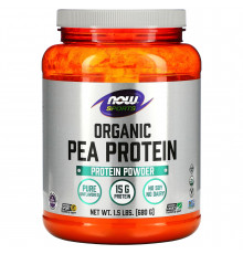 Гороховий протеїн, Organic Pea Protein, Now Foods, органік, порошок, без смаку, 680 г