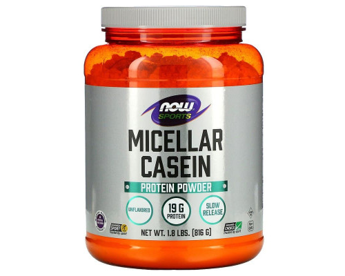 Міцелярний казеїн, Micellar Casein, Now Foods, Sports, порошок швидкого приготування, без ароматизаторів, 816 г