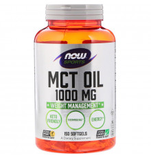 Масло МСТ для схуднення, MCT Oil, Now Foods, Sports, 1000 мг, 150 капсул