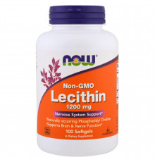 Лецитин, Lecithin, Now Foods, 1200 мг, 100 гелевих капсул