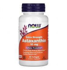 Астаксантин, Astaxanthin, Now Foods, 10 мг, 60 капсул