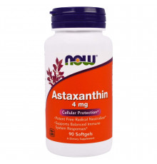 Астаксантин, Astaxanthin, Now Foods, 4 мг, 90 гелевих капсул