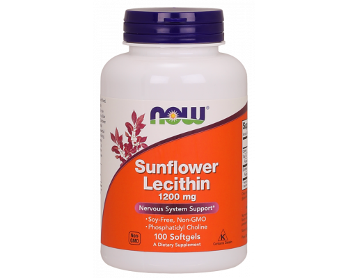 Соняшниковий лецитин, Sunflower Lecithin, Now Foods, 1200 мг, 100 гелевих капсул