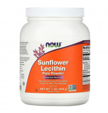 Соняшниковий лецитин, Sunflower Lecithin, Now Foods, чистий порошок, 454 г