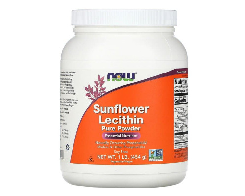 Соняшниковий лецитин, Sunflower Lecithin, Now Foods, чистий порошок, 454 г