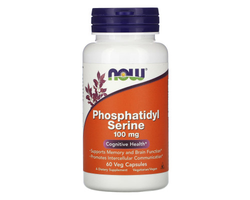 Фосфатидилсерін, Phosphatidyl Serine, Now Foods, 100 мг, 60 вегетаріанських капсул