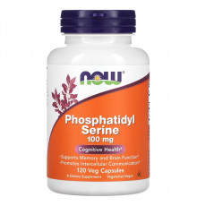Фосфатидилсерін, Phosphatidyl Serine, NOW Foods, 100 мг, 120 вегетаріанських капсул