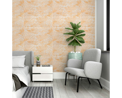 Декоративная 3D панель самоклейка 700x770x3мм Мрамор жёлтый (062-3) SW-00000694