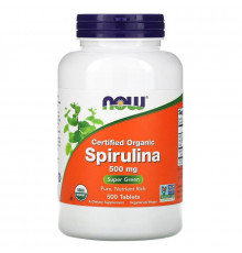 Спіруліна, Spirulina, Now Foods, сертифікована, органічна, 500 мг, 500 таблеток