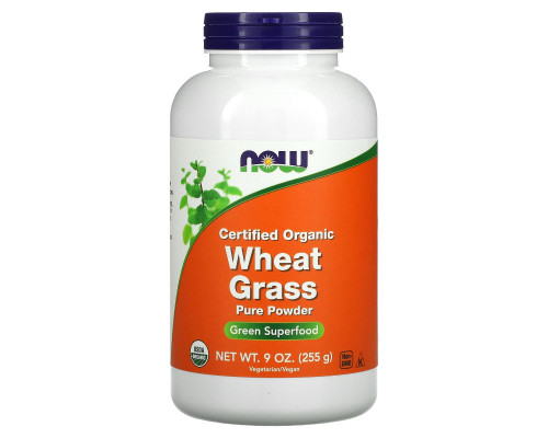 Пророщена пшениця, Wheat Grass, Now Foods, органічна, сертифікована, 255 г
