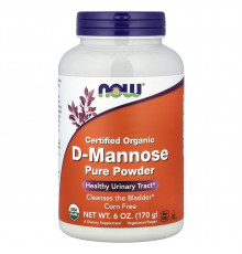 D-манноза, D-Mannose, Now Foods, сертифікований органічний порошок, 170 г