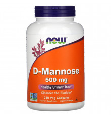 D-манноза, D-Mannose, Now Foods, 500 мг, 240 вегетаріанських капсул