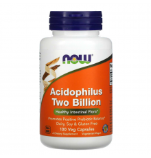 Пробіотик, Acidophilus, Now Foods, 2 млрд, 100 рослинних капсул
