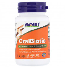 Пробиотики, OralBiotic, Now Foods, 0,5 млрд КОЕ, 60 леденцов