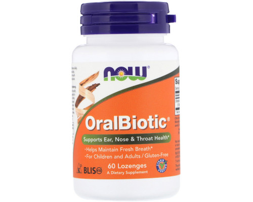 Пробиотики, OralBiotic, Now Foods, 0,5 млрд КОЕ, 60 леденцов