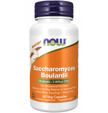 Сахароміцети Буларді, Saccharomyces Boulardii, Now Foods, 5 млрд. КУО, 60 вегетаріанських капсул
