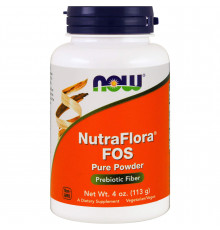 Фруктоолігосахариди, NutraFlora FOS, Now Foods, чистий порошок, 113 грам