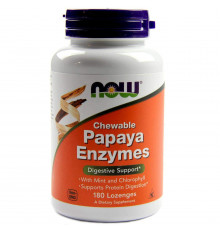 Ферменти папайї для травлення, Papaya Enzymes, Now Foods, 180 льодяників