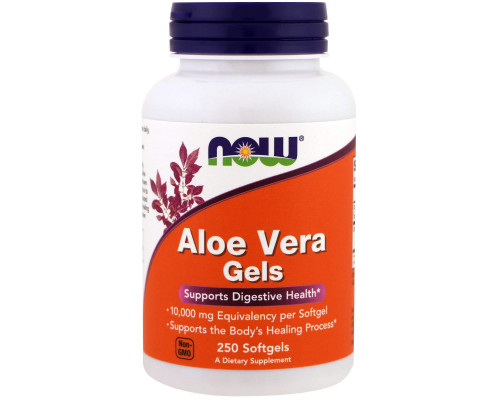 Алое вера, Aloe Vera Gels, Now Foods, 250 капсул