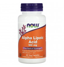 Альфа-ліпоєва кислота, Alpha Lipoic Acid, Now Foods, 100 мг, 60 капcул