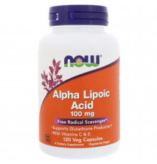 Альфа-ліпоєва кислота, Alpha Lipoic Acid, Now Foods, 100 мг, 120 вегетаріанських капсул