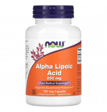 Альфа-ліпоєва кислота, Alpha Lipoic Acid, Now Foods, 250 мг, 120 вегетаріанських капсул